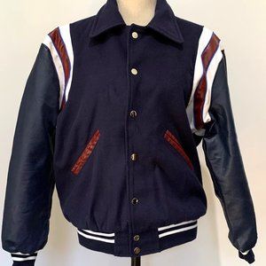 Nasty Gal Blue Faux Leather Bomber Jacket Size 4